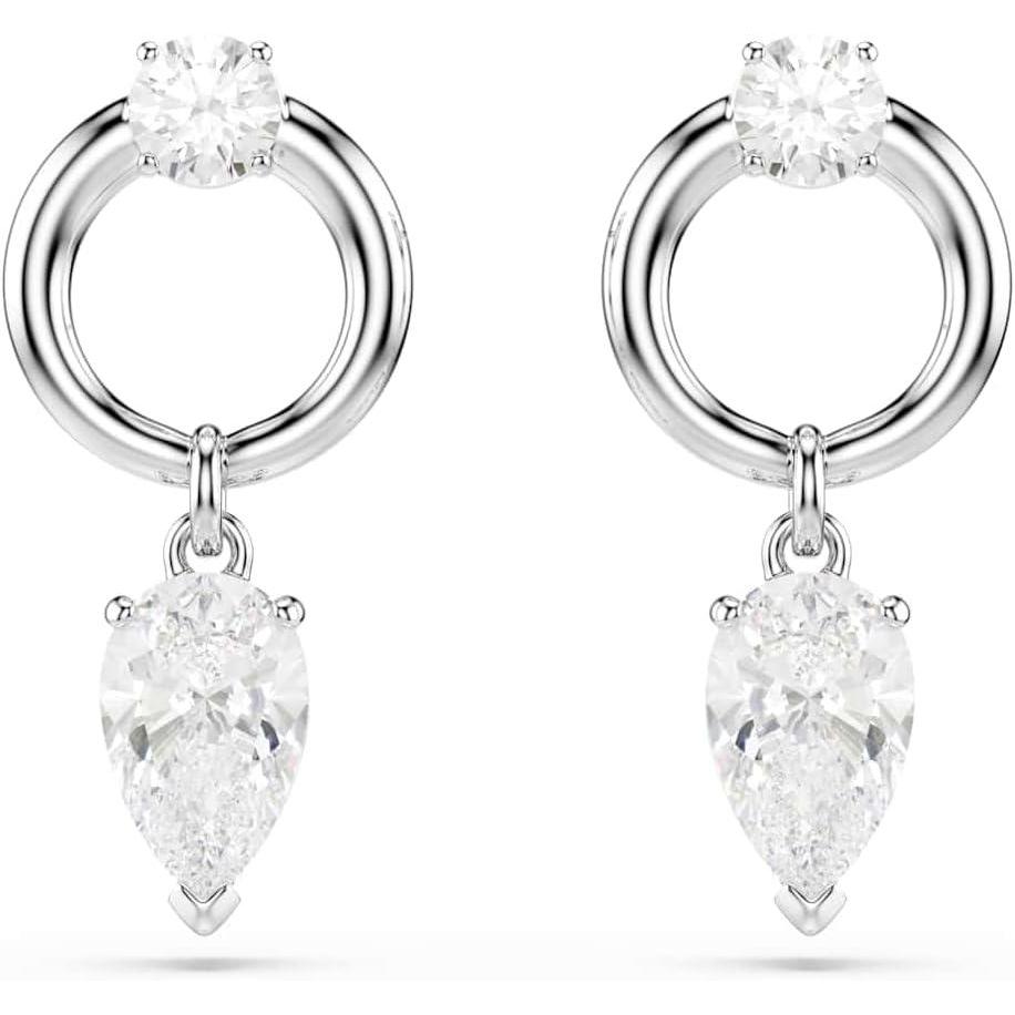 imageSwarovski Mesmera drop earrings Mixed cuts White Rhodium Finish