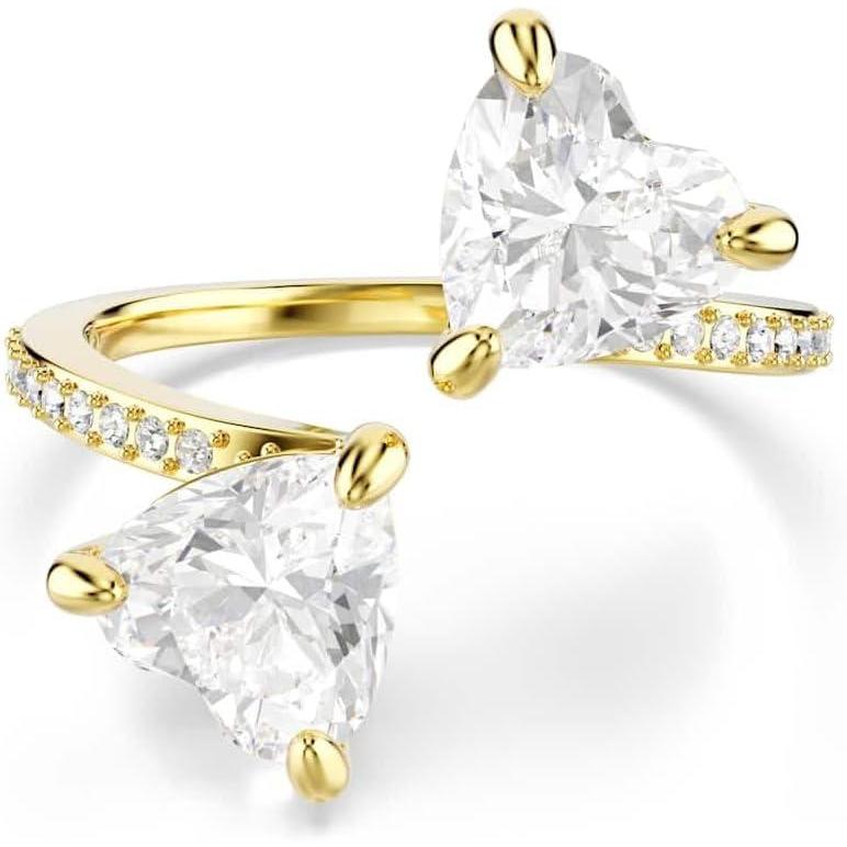 imageSwarovski Mesmera open ring Heart cut Pav White Goldtone finish Size 5 34