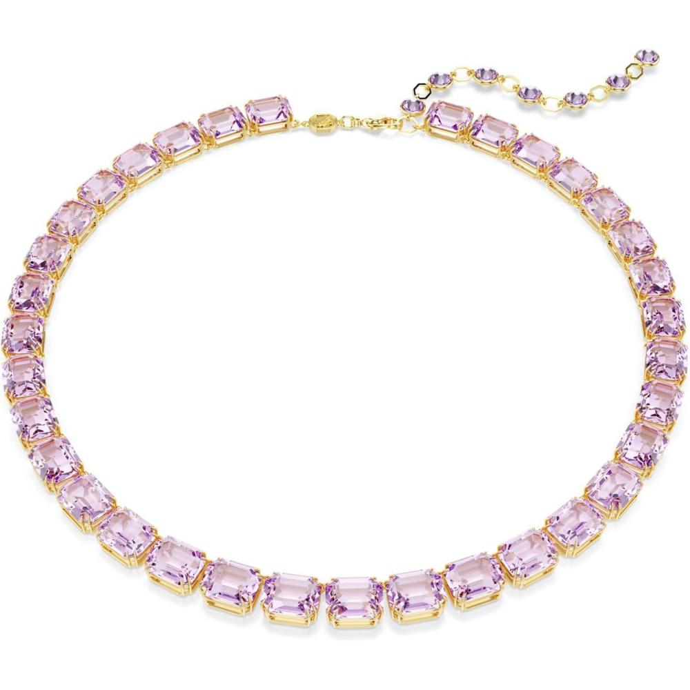 imageSwarovski Millenia Tennis necklace Octagon cut Purple Goldtone finish