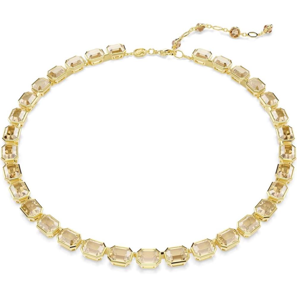 imageSwarovski Millenia Tennis necklace Octagon cut Yellow Goldtone plated