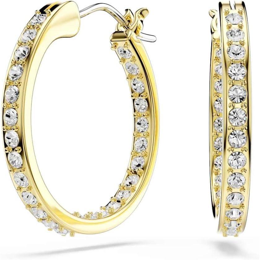 imageSwarovski Sommerset hoop earrings Small White Goldtone finish
