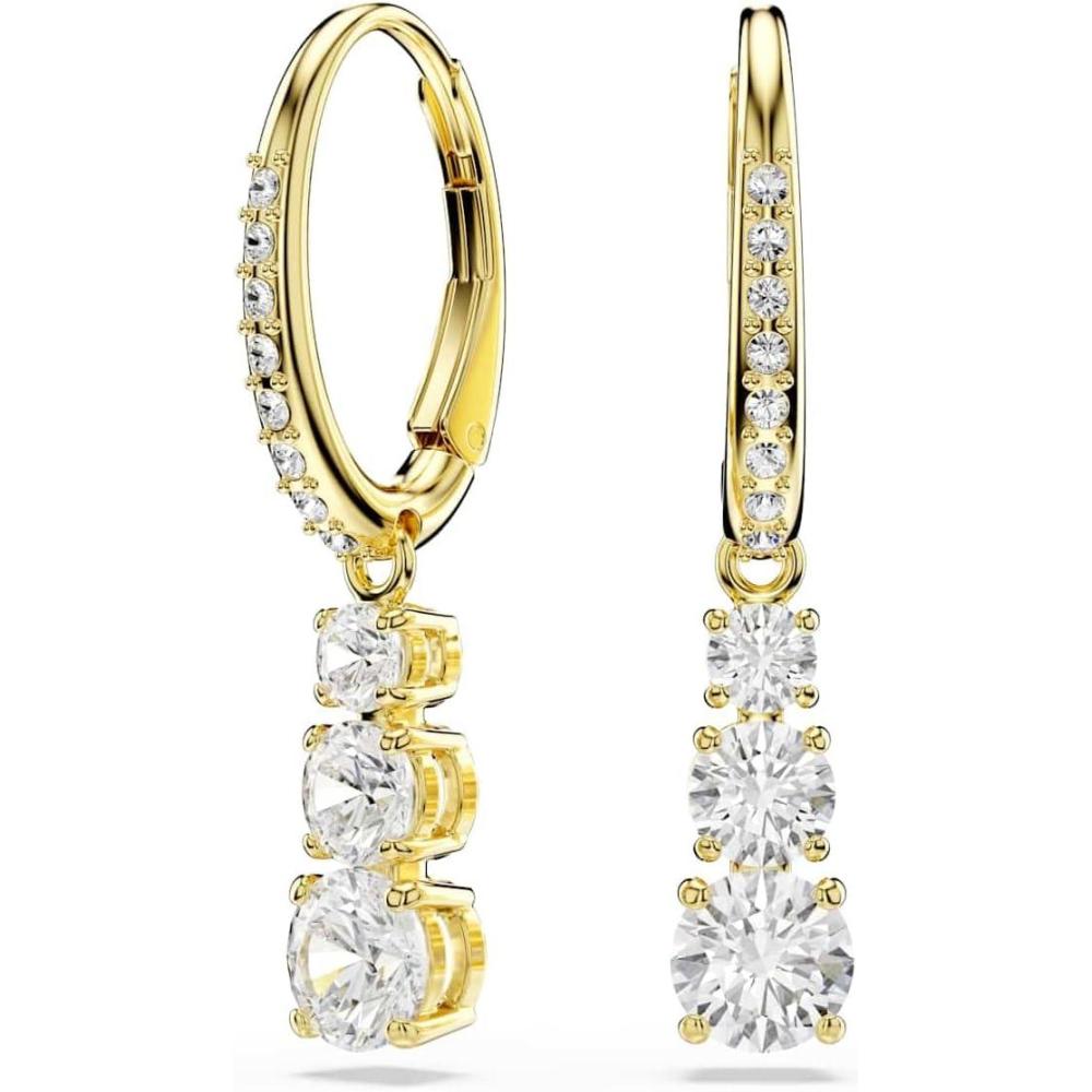 imageSwarovski Stilla Attract hoop earrings Round cut White Goldtone Finish