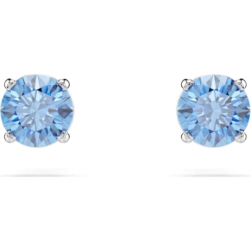 imageSwarovski Stilla Attract stud earrings Round cut Blue Rhodium finish
