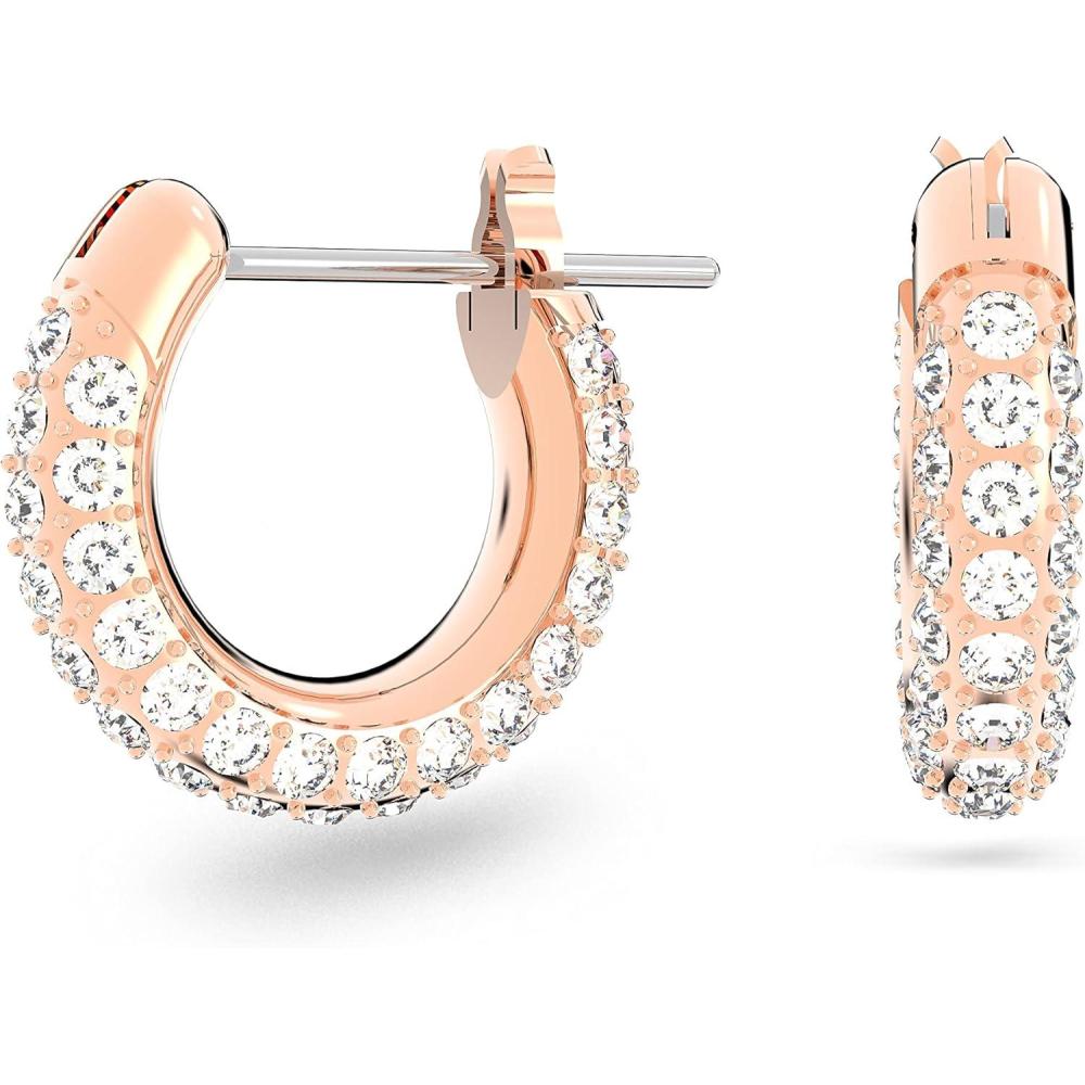 imageSwarovski Stone Crystal Pierced Hoop Earring Jewelry CollectionRose Gold Tone Finish