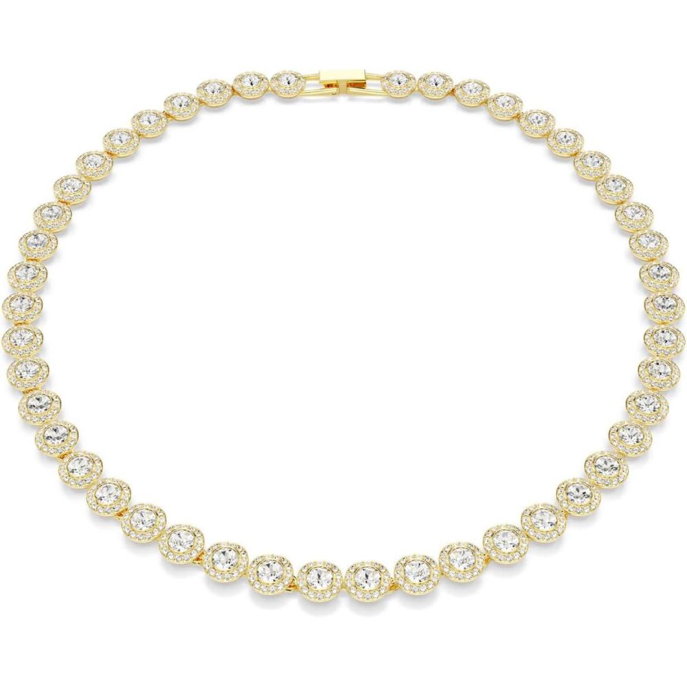 imageSwarovski UNA Angelic Tennis Necklace Round Cut Clear GoldTone Finish