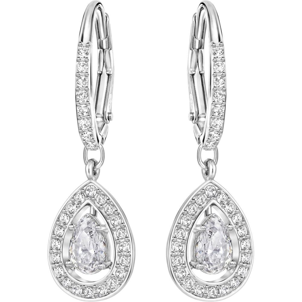 imageSwarovski Una Angelic Crystal Drop Earrings CollectionRound Cut Earrings