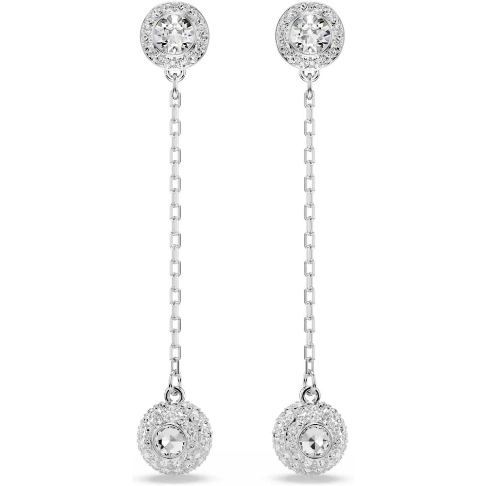 imageSwarovski Una Angelic drop earrings Round cut White Rhodium finish