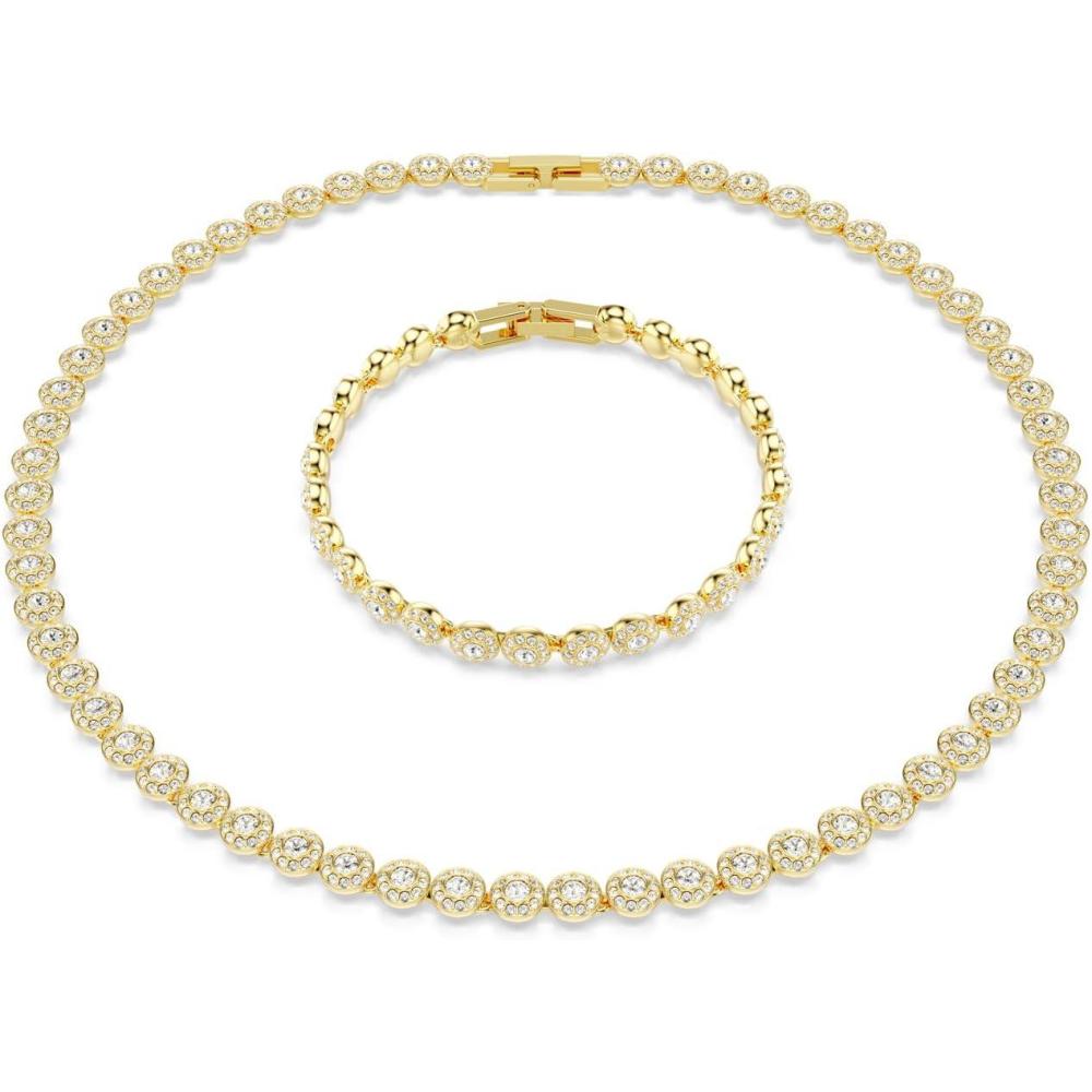 imageSwarovski Una Angelic set Round cut clear Goldtone finish