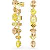 imageSwarovski Gema drop earrings Asymmetrical design Mixed cuts Long Yellow Goldtone Finish