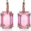 imageSwarovski Millenia Earrings Octagon cut crystal Pink Rosegold tone plated
