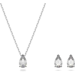 SWAROVSKI Attract Jewelry Set Collection, Blue Crystals, Clear Crystals(Stilla Attract Pear Clear Crystal)