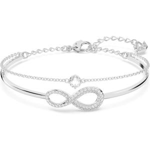 SWAROVSKI Infinity Twist Jewelry Collection, Bracelets & Necklaces, Rhodium & Rose Gold Tone Finish, Clear Crystals(Bangle Bracelet – Rhodium Tone)