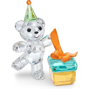 SWAROVSKI Kris Bears Forget Me Not, Clear Swarovski Crystal with Blue and Yellow Accents, Part of the Swarovski Kris Bears Collection(5557538)