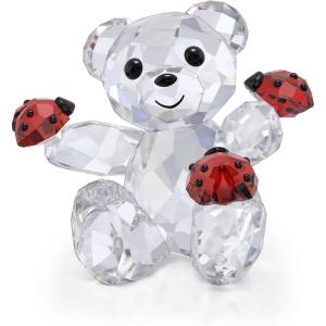 SWAROVSKI Kris Bears Forget Me Not, Clear Swarovski Crystal with Blue and Yellow Accents, Part of the Swarovski Kris Bears Collection(Modern)