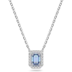 SWAROVSKI Millenia Necklace, Octagon Cut Zirconia, Blue, Rhodium Finish