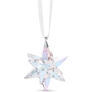 SWAROVSKI Shimmer Star Ornament, Small, Multicolored Swarovski Crystals on White Satin Ribbon, Part of the Classic Collection