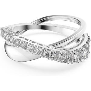 SWAROVSKI Twist Crystal Ring Jewelry Collection, Rhodium Tone Finish(EU 50 / US 5)