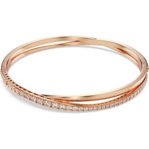 SWAROVSKI Twist Rows Crystal Bracelet Collection, Rhodium & Rose Gold Tone Finish, Clear Crystals(Hyperbola Crystal Bracelet Collection)