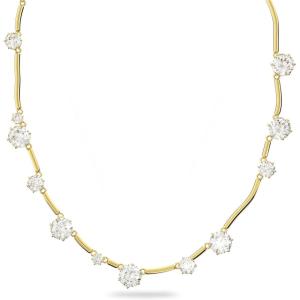 Swarovski Angelic Pendant with Circular Clear Crystal and Clear Crystal Pavé on a Rhodium Plated Chain(All-Around Necklace)