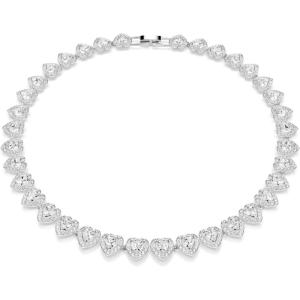Swarovski Ariana Grande Collection, Clear Crystal & Pearls, Rhodium Finish, Necklaces, Earrings and Bracelets(All Around Heart Necklace)