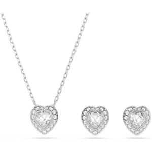 Swarovski Ariana Grande Collection, Clear Crystal & Pearls, Rhodium Finish, Necklaces, Earrings and Bracelets(Necklace & Earrings Set)