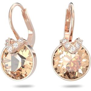 Swarovski Bella V Crystal Earrings, Grey, Yellow, Clear, Rose Color Crystals, Part of the Swarovski Bella V Collection(Earrings – Rose Gold)