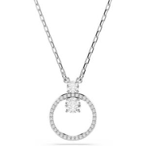 Swarovski Constella Crystal Circle Pendant Necklace Jewelry Collection(Clear Crystal Rhodium Finish)