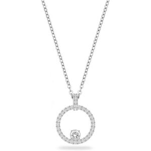 Swarovski Constella Crystal Circle Pendant Necklace Jewelry Collection(Necklace – Rhodium Tone)