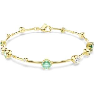 Swarovski Constella bracelet, Mixed cuts, Green, Gold-tone plated