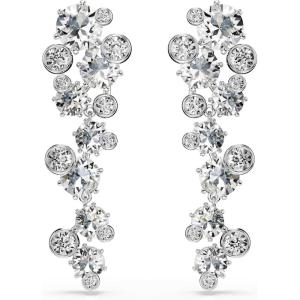 Swarovski Constella drop earrings, Mixed cuts, White, Rhodium Finish