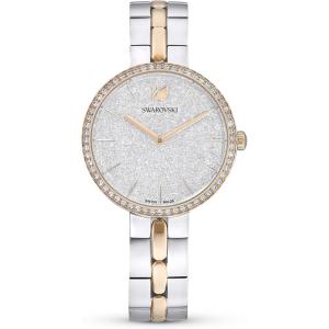 Swarovski Cosmopolitan Crystal Watch, Clear Crystals, Rose Gold Tone Finish, Swiss Made, Part of The Cosmopolitan Watch Collection(Black)