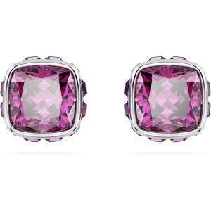 Swarovski Crystal Chroma Jewelry Collection, Heart Shaped Crystal, Latch Back Earring Closure, Lobster Claw Clasp Bracelet(February – Pink)