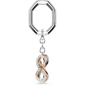 Swarovski Hyperbola Key Ring, Double Infinity Symbol Motif with Clear Crystals in Mixed Metal Finish, Part of the Swarovski Hyperbola Collection