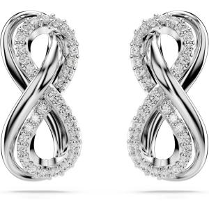 Swarovski Hyperbola Stud Earrings, Infinity Symbol Motif with Clear Crystals in a Rhodium-Finished Setting, Part of the Swarovski Hyperbola Collection