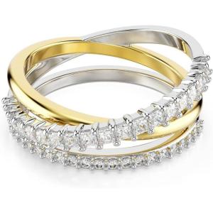 Swarovski Hyperbola ring, Mixed cuts, Clear, Mixed metal finish, Size 8