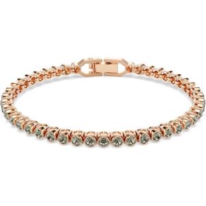 Swarovski Imber Emily Tennis bracelet, Round cut, Black, Rose gold-tone finish