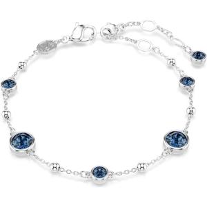 Swarovski Imber bracelet, Round cut, Blue, Rhodium plated