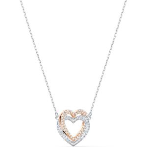Swarovski Infinity Heart Jewelry Collection, Necklaces and Bracelets, Rose Gold & Rhodium Tone Finish, Clear Crystals(Necklace)