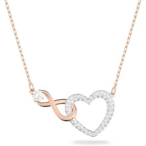 Swarovski Infinity Heart Jewelry Collection, Necklaces and Bracelets, Rose Gold & Rhodium Tone Finish, Clear Crystals(Pendant Necklace)