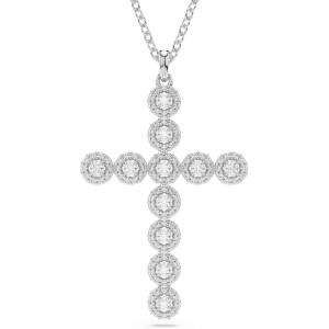 Swarovski Insigne pendant, Mixed cuts, Cross, Clear, Rhodium Finished