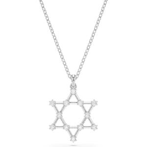 Swarovski Insigne pendant, Round cut, Star, Clear, Rhodium Finish