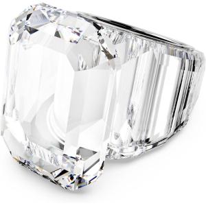 Swarovski Lucent cocktail ring, Octagon cut, Clear, Size 6.75