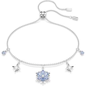 Swarovski Magic bracelet, Snowflake, Blue, Rhodium finish