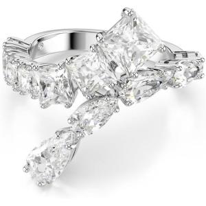 Swarovski Matrix Ring, Mixed Cuts, Clear, Rhodium Finish(EU 58 (US 8))