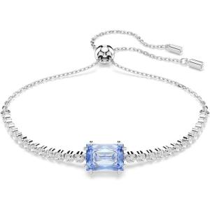 Swarovski Matrix Tennis Bracelet, Green, Blue Crystals, Rhodium Finish(Blue Crystal)