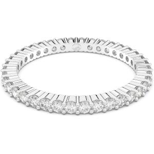 Swarovski Matrix Vittore Ring, Round Cut Clear Crystals, Rhodium and Rose Gold-Tone Finishes(Rhodium Finish)