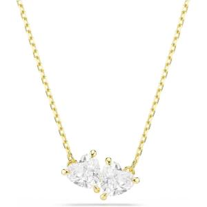 Swarovski Mesmera necklace, Heart, White, Gold-tone finish