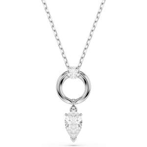 Swarovski Mesmera pendant, Pear cut, White, Rhodium plated