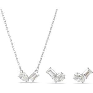 Swarovski Mesmera set, Pear cut, Octagon cut, White, Rose gold-tone finish