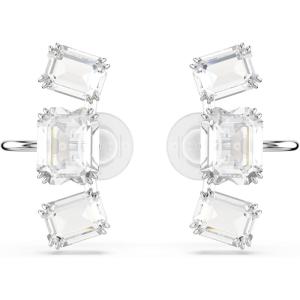 Swarovski Millenia Clip Earrings, Octagon Cut, Clear, Rhodium Finished